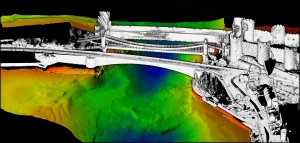 Conway quay wall, Conway bridge and Cob surveyed using the Accesion 350 USV, SONIC 2024, Apogee Navsight and Merlin Laser